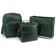 Kit Bolsa Tote Pro com Alça + Mochila Essential + Térmica Move Grande Verde Oliva