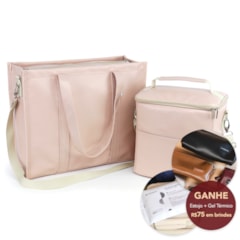 Kit Bolsa Tote Pro com Alça + Térmica Move Grande Nude