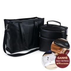 Kit Bolsa Tote Pro com Alça + Térmica Move Grande Preta
