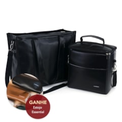 Kit Bolsa Tote Pro com Alça + Térmica Move Grande Preta