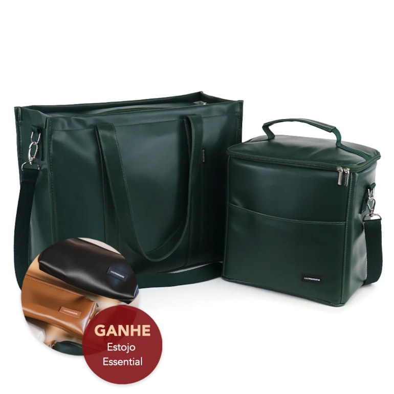 Kit Bolsa Tote Pro com Alça + Térmica Move Grande Verde Oliva