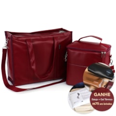 Kit Bolsa Tote Pro com Alça + Térmica Move Grande Vermelho Cereja