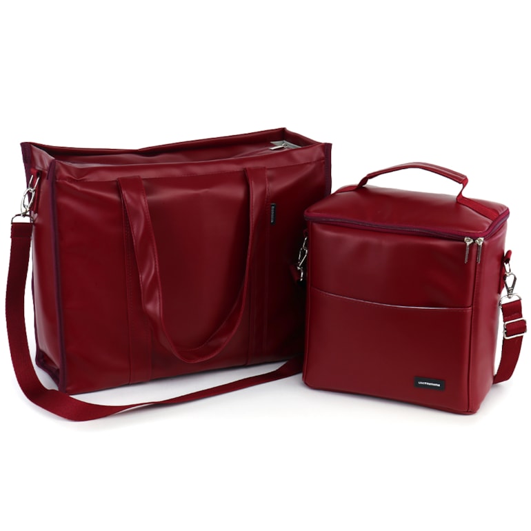 Kit Bolsa Tote Pro com Alça + Térmica Move Grande Vermelho Cereja