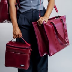 Kit Bolsa Tote Pro com Alça + Térmica Move Grande Vermelho Cereja