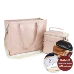 Kit Bolsa Tote Pro com Alça + Térmica Move Média Nude