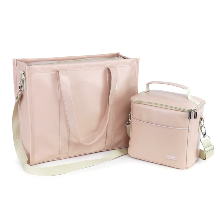 Kit Bolsa Tote Pro com Alça + Térmica Move Média Nude