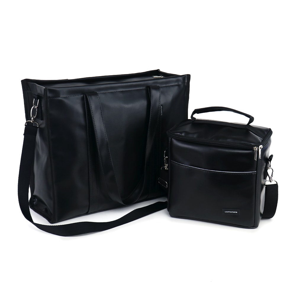 Kit Bolsa Tote Pro com Alça + Térmica Move Média Preta