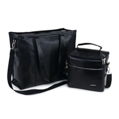 Kit Bolsa Tote Pro com Alça + Térmica Move Média Preta