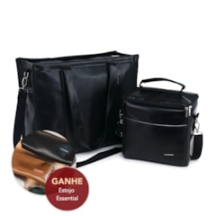 Kit Bolsa Tote Pro com Alça + Térmica Move Média Preta