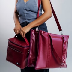 Kit Bolsa Tote Pro com Alça + Térmica Move Média Vermelho Cereja