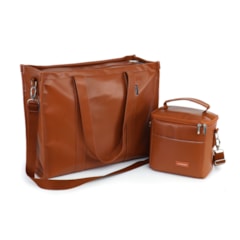 Kit Bolsa Tote Pro com Alça + Térmica Move Mini Caramelo