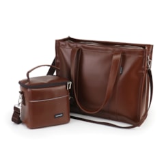 Kit Bolsa Tote Pro com Alça + Térmica Move Mini Marrom Cacau