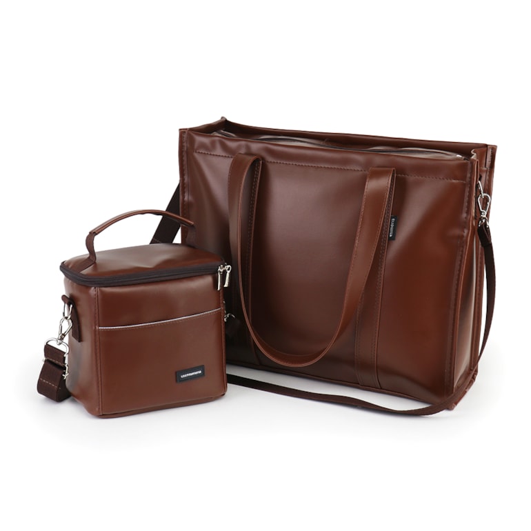 Kit Bolsa Tote Pro com Alça + Térmica Move Mini Marrom Cacau
