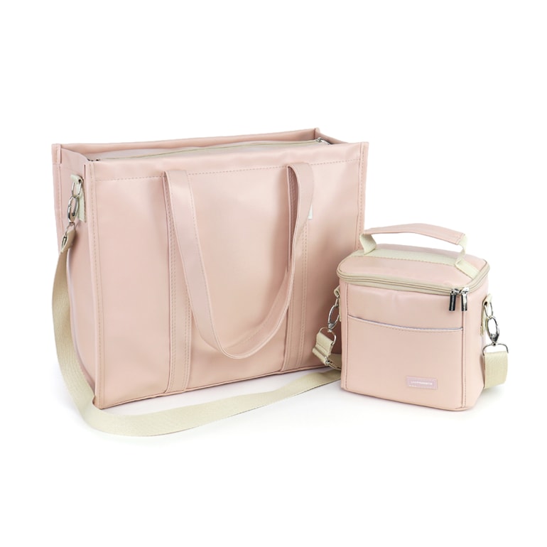 Kit Bolsa Tote Pro com Alça + Térmica Move Mini Nude