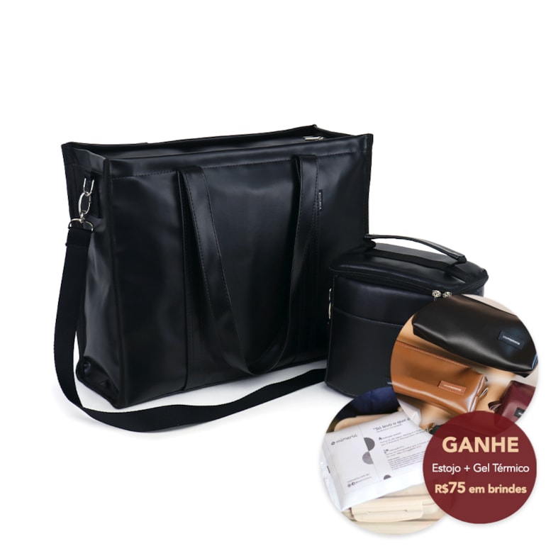 Kit Bolsa Tote Pro com Alça + Térmica Move Mini Preta