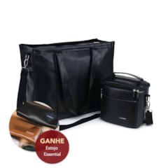 Kit Bolsa Tote Pro com Alça + Térmica Move Mini Preta