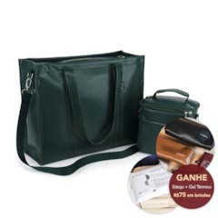 Kit Bolsa Tote Pro com Alça + Térmica Move Mini Verde Oliva