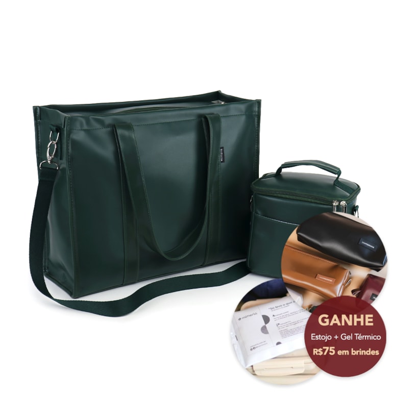 Kit Bolsa Tote Pro com Alça + Térmica Move Mini Verde Oliva