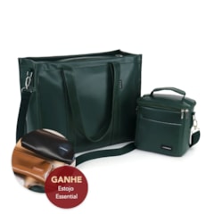 Kit Bolsa Tote Pro com Alça + Térmica Move Mini Verde Oliva