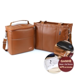 Kit Bolsa Tote Pro Midi com Alça + Térmica Move Grande Caramelo