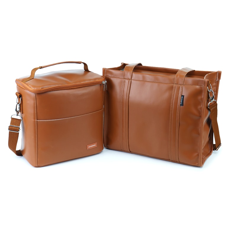 Kit Bolsa Tote Pro Midi com Alça + Térmica Move Grande Caramelo