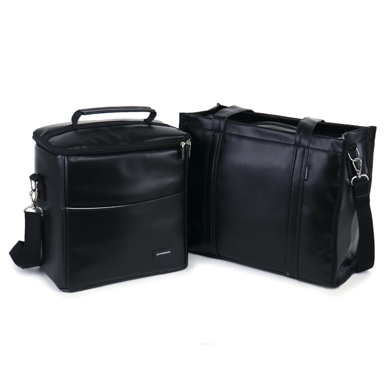Kit Bolsa Tote Pro Midi com Alça + Térmica Move Grande Preta