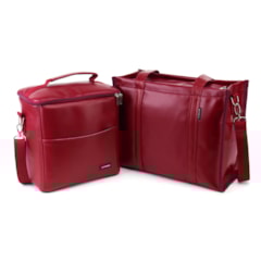 Kit Bolsa Tote Pro Midi com Alça + Térmica Move Grande Vermelho Cereja