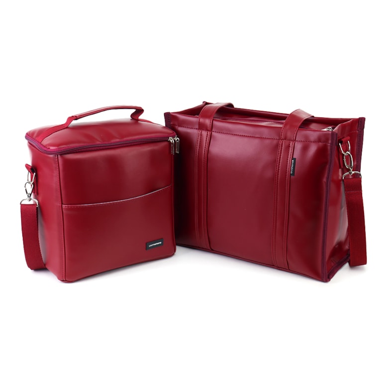 Kit Bolsa Tote Pro Midi com Alça + Térmica Move Grande Vermelho Cereja