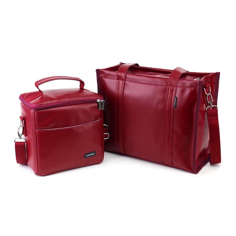 Kit Bolsa Tote Pro Midi com Alça + Térmica Move Média Vermelho Cereja