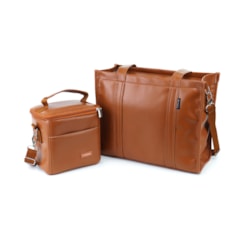Kit Bolsa Tote Pro Midi com Alça + Térmica Move Mini Caramelo