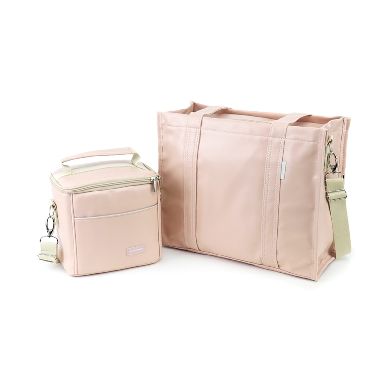 Kit Bolsa Tote Pro Midi com Alça + Térmica Move Mini Nude