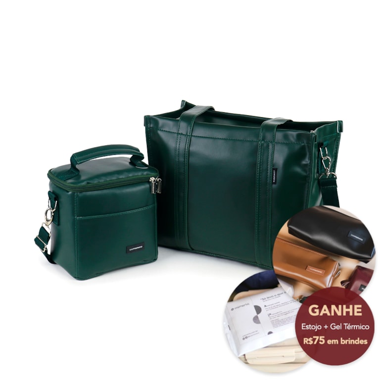 Kit Bolsa Tote Pro Midi com Alça + Térmica Move Mini Verde Oliva