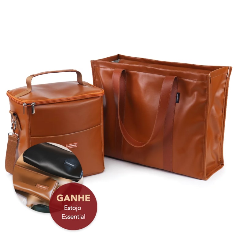 Kit Bolsa Tote + Térmica Move Grande Caramelo