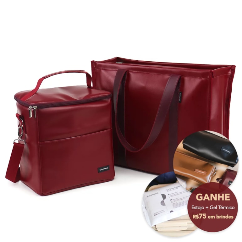 Kit Bolsa Tote + Térmica Move Grande Vermelho Cereja