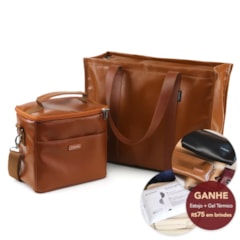 Kit Bolsa Tote + Térmica Move Média Caramelo