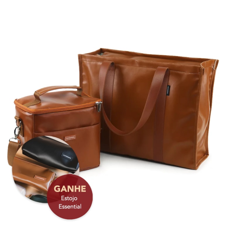 Kit Bolsa Tote + Térmica Move Média Caramelo