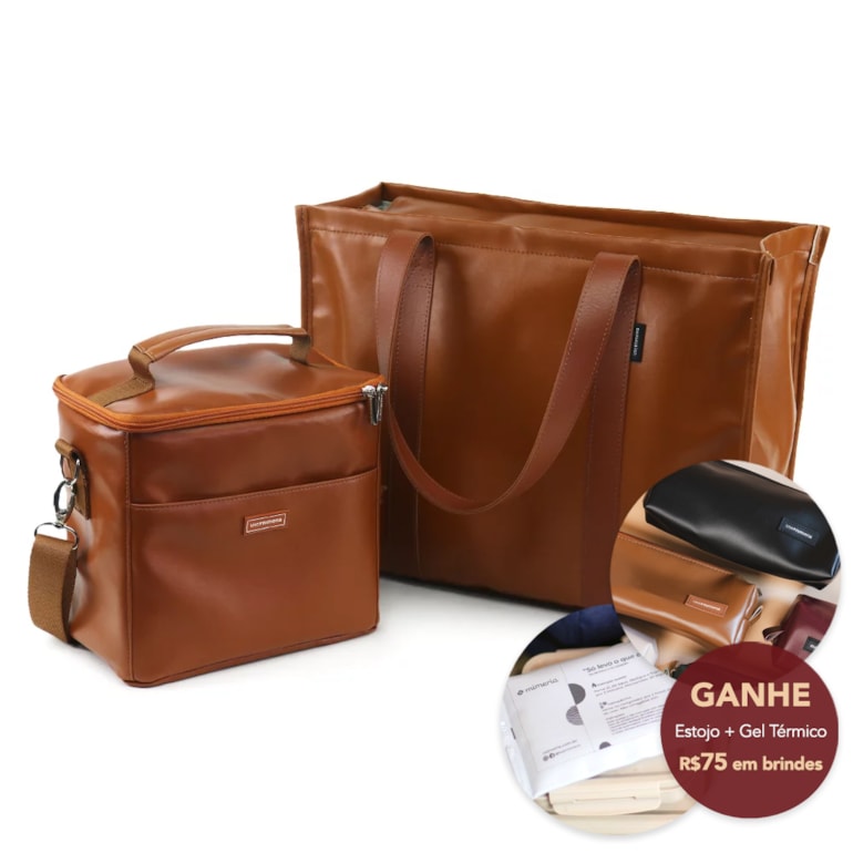 Kit Bolsa Tote + Térmica Move Média Caramelo