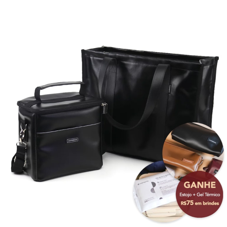 Kit Bolsa Tote + Térmica Move Média Preta