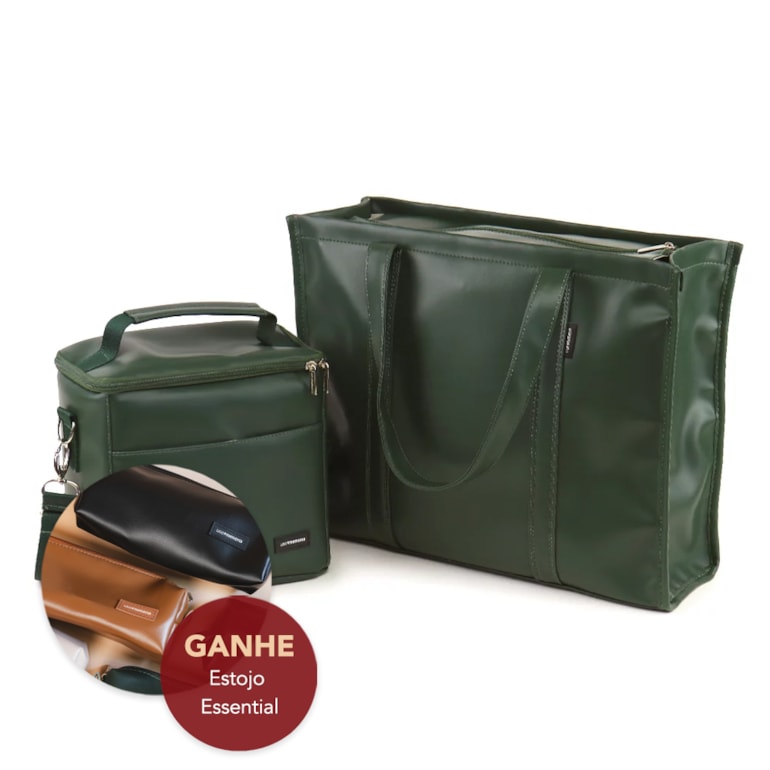 Kit Bolsa Tote + Térmica Move Média Verde Oliva