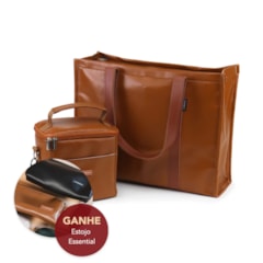 Kit Bolsa Tote + Térmica Move Mini Caramelo