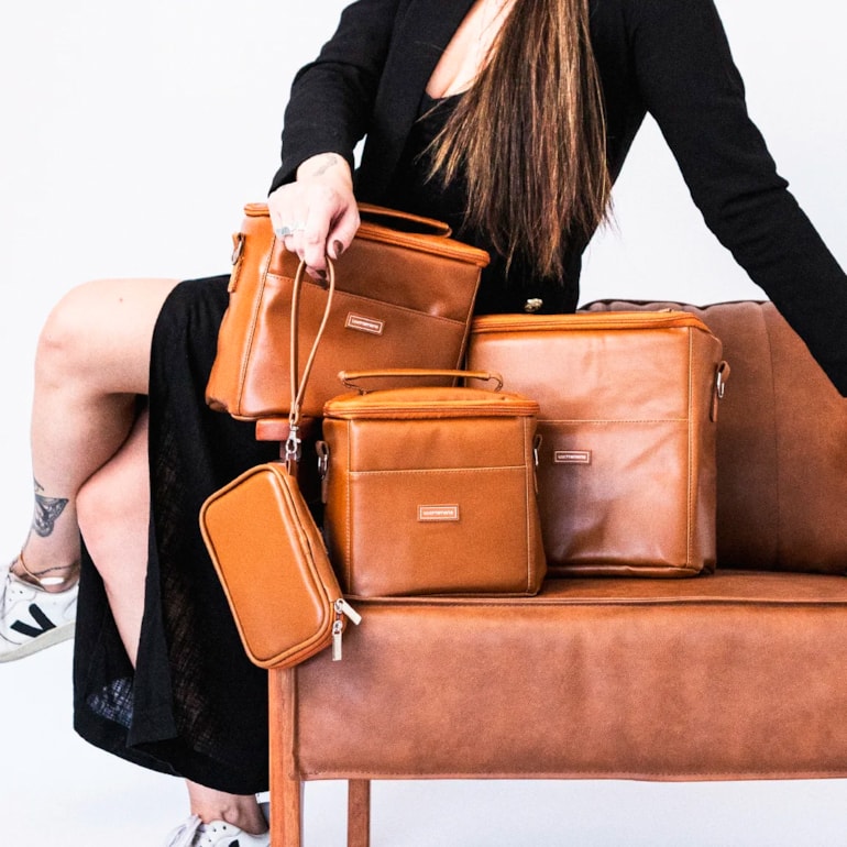 Kit Bolsa Tote + Térmica Move Mini Caramelo