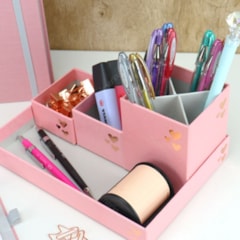 Kit Caixas Organizadoras Pink Stone Geométrico