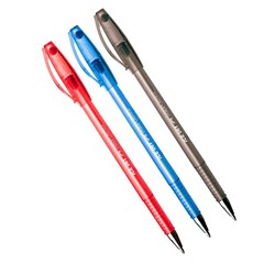 Kit Caneta Esferográfica Faber-Castell Ice Azul, Preta e Vermelha