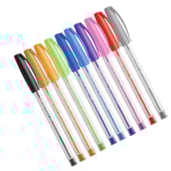 Kit Caneta Esferografica Faber-Castell Trilux Colors Ponta Média 10 Cores