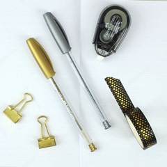 Kit Caneta Esferográfica Faber-Castell Trilux Colors Prata e Ouro