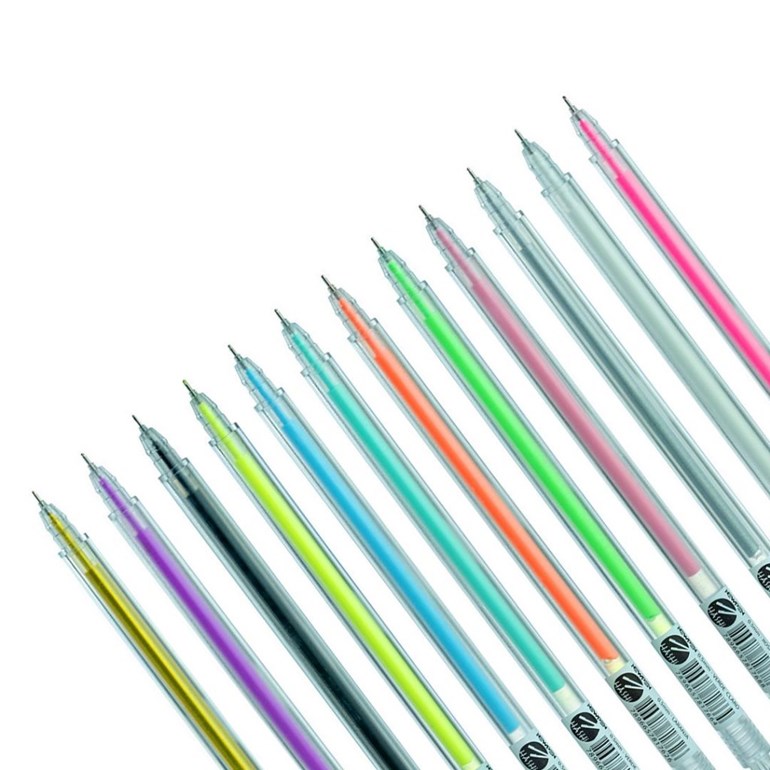 Kit Caneta Gel New Pen Hashi 0,5 mm com 12 Cores Sortidas