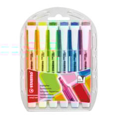 Kit Canetas Marca Texto Stabilo Swing Cool Neon com 6 Cores