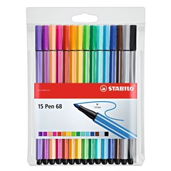 Kit Canetas Stabilo Pen 68 com 15 Cores