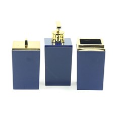 Kit de Banheiro com 3 Peças Azul Marinho Quadratta