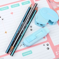 Kit Lápis, Borracha e Apontador Staedtler Azul